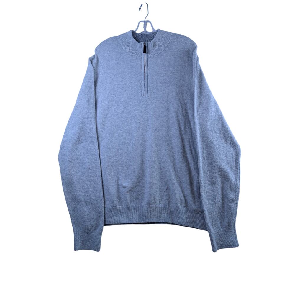 Faherty Organic Cotton Blend 1/4 Zip Pull Over Mens XL Long Sleeve Gray Sweater‎